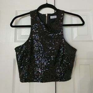 Tobi sequined crop top